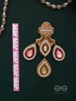 Adhiruh - The Enchanted Throne - Beads, Dabka And Stones Hand Embroidered Earrings