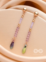 The Lavender Falls- Golden Embellished Earrings