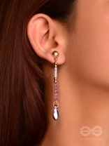 The Lavender Falls- Golden Embellished Earrings