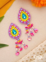 Samvarta - The Rain Cloud - Stone, Beads And Sequins Hand Embroidered Earrings
