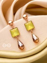 The Dazzling Jade- Golden Embellished Earrings