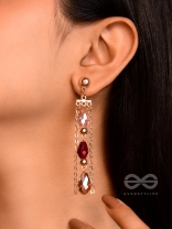 The Sensational String- Golden Embellished Earrings