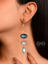 The Midnight Mirage- Golden Embellished Earrings