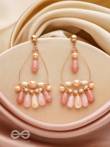 The Rose Shower- Golden Embellished Earrings