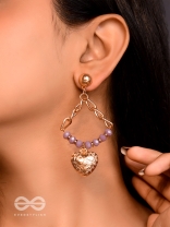 The Lilac Love- Golden Embellished Earrings