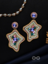 Ilvakaa- The Glorious Star- Stones & Beads Embroidered Earrings