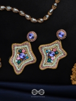 Ilvakaa- The Glorious Star- Stones & Beads Embroidered Earrings