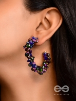 Aarksha- The Radiant Constellation- Glass Beads Embroidered Earrings