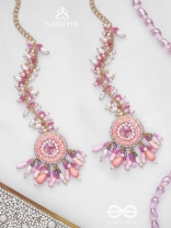 Priyaala- The Flower Vine- Pearls & Sequins Embroidered Chain Earrings