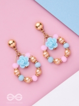 The Rose Wreath- Golden Embellished Earrings
