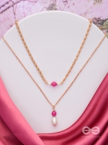 The Cotton Candy- Golden Pearl Layered Necklace