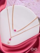 The Cotton Candy- Golden Pearl Layered Necklace