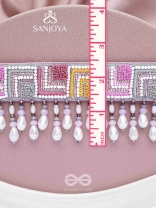 Karmuka - The Jazzy Rainbow - Resham, Beads And Glass Drops Hand Embroidered Choker Neckpiece