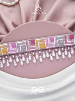 Karmuka - The Jazzy Rainbow - Resham, Beads And Glass Drops Hand Embroidered Choker Neckpiece