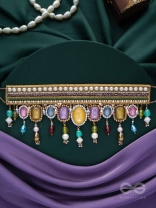 Shikhina- The Bright Lamps- Stones, Sequins & Beads Embroidered Choker Necklace