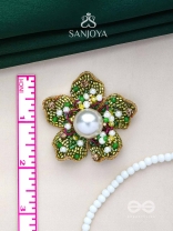 Triyashti- The Ravishing Wildflower-  Pearls, Stones & Beads Embroidered Earrings