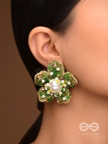 Triyashti- The Ravishing Wildflower-  Pearls, Stones & Beads Embroidered Earrings