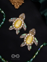 Kamatha- The Turtle Pair- Pearls, Stones & Sequins Embroidered Earrings