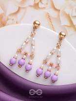 THE ETHEREAL ECHOES - LAVENDER AND WHITE BEADED EARRINGS