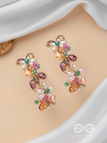 The Multicolored Blossom - Beaded Hoop Earrings