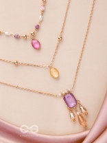 The Ravishing Rhinestones - Golden Multilayer Neckpiece With Anti-Tarnish Coating