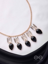 The Shadowed Nights -Golden Statement Neckpiece With Anti-Tarnish Coating 