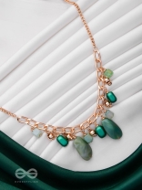 The Green Dream - Golden Chunky Neckpiece With Anti-Tarnish Coating 