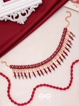 Sadhya - The Stellar Reflections - Golden Embellished Hand Embroidered Neckpiece With Anti-Tarnish Coating 