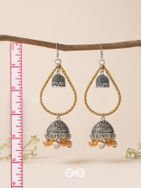THE SUNLIT DROPS  - OXIDISED EMBELLISHED EARRINGS