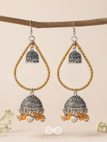 THE SUNLIT DROPS  - OXIDISED EMBELLISHED EARRINGS
