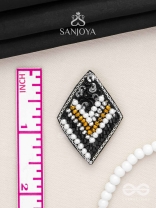 Anavila - The Night's Symphony - Sequins, Cutdana And Beads Hand Embroidered Stud Earrings (Black)