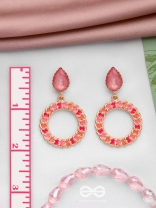 PINK OPULENCE - PEAR GEMSTONE DROP EARRINGS