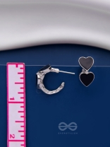 FLINGIN' LOVEY-DOVEY  - BLACK ENAMELLED SILVER STUDS