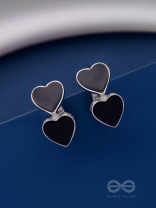 FLINGIN' LOVEY-DOVEY  - BLACK ENAMELLED SILVER STUDS