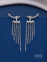 STUDDED-DE-LUXE - SILVER SPARKLING EAR JACKETS