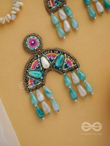 SAMANVITA - THE HARMONIOUS MELANGE - SEQUINS, BEADS AND MARBLE DROP EMBROIDERED EARRINGS (MULTICOLOR)