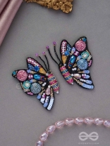 Vanyapadmini - The Gilded Flutter - Sequins, Beads And Cutdana Hand Embroidered Earrings (Multicolor)