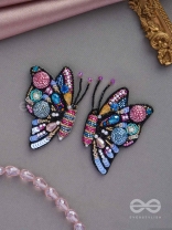 Vanyapadmini - The Gilded Flutter - Sequins, Beads And Cutdana Hand Embroidered Earrings (Multicolor)