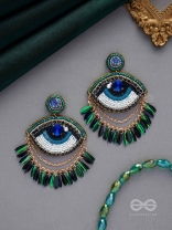 ADRISHTI - THE BLESSED GAZE - STONES, BEADS, SEQUINS AND PEARL EMBROIDERED EARRINGS