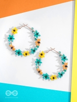Spring's Escape - Floral Hoop Earrings