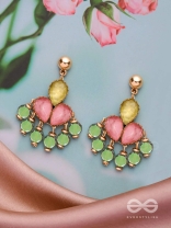 THE CHARMING ROSETTES - GOLDEN EMBELLISHED EARRINGS