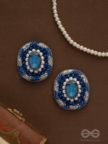 Indradhya - The Celestial Cascade - Stone, Beads, Sequins And Cutdana Hand Embroidered Earrings