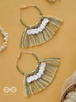 TATRABHAVA - THE COASTAL CARNIVALS - BEADS AND COTTON THREADS EMBROIDERED HOOP EARRINGS