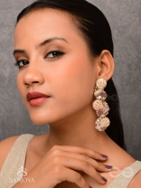 Nishkalmsa - The Beach Nirvana - Shell, Beads And Sequins Hand Embroidered Earrings