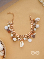 Shellacious Charm - Statement Golden Embellished Bracelet