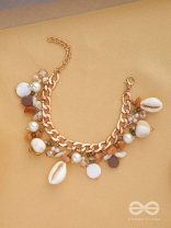 Shellacious Charm - Statement Golden Embellished Bracelet