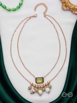The Earthy Elegance - Green Multilayer Neckpiece With Anti-Tarnish Coating 