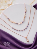 The Lavender Meadows - Casual Multilayered Neckpiece With Anti-Tarnish Coating 