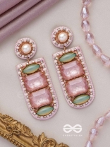 PALITA - THE FADED BEAUTY - STONES, BEADS AND PEARLS EMBROIDERED EARRINGS