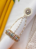 Shukti - Source Of Pearls - Beads, Cutdana And Pearls Hand Embroidered Haathphool
